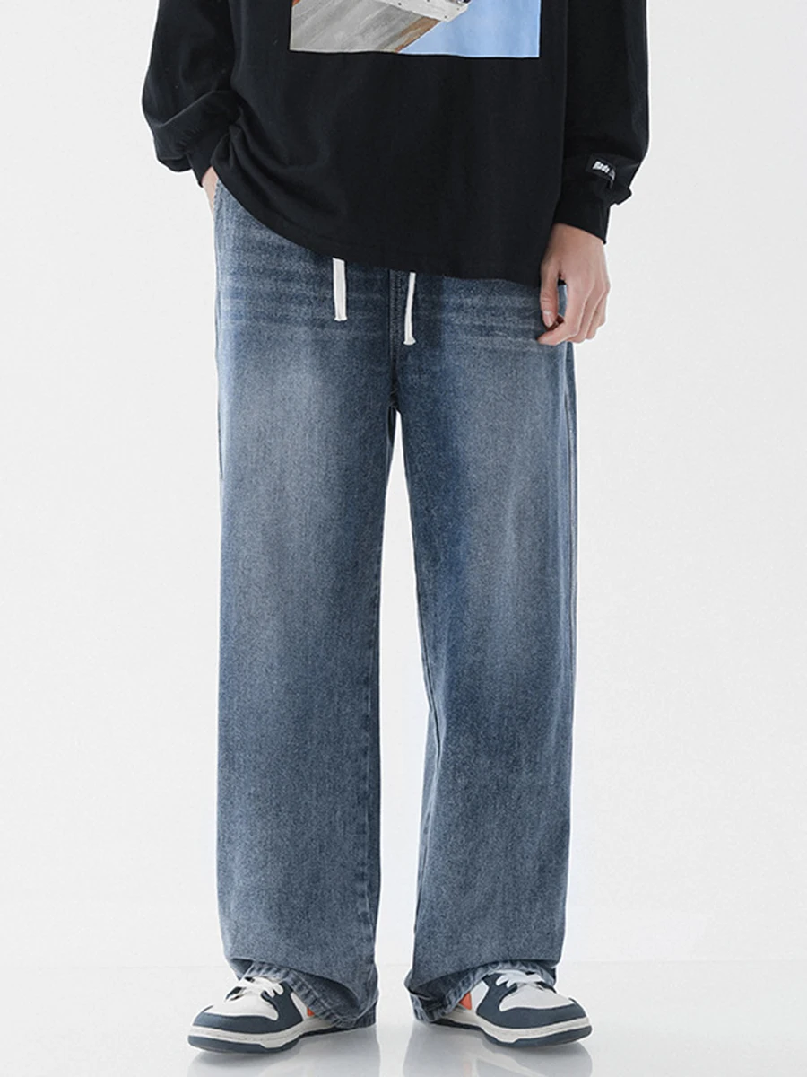 

Джинсы мужские прямые с широкими штанинами, Модные свободные брюки в стиле ретро, модная уличная одежда, лидер продаж