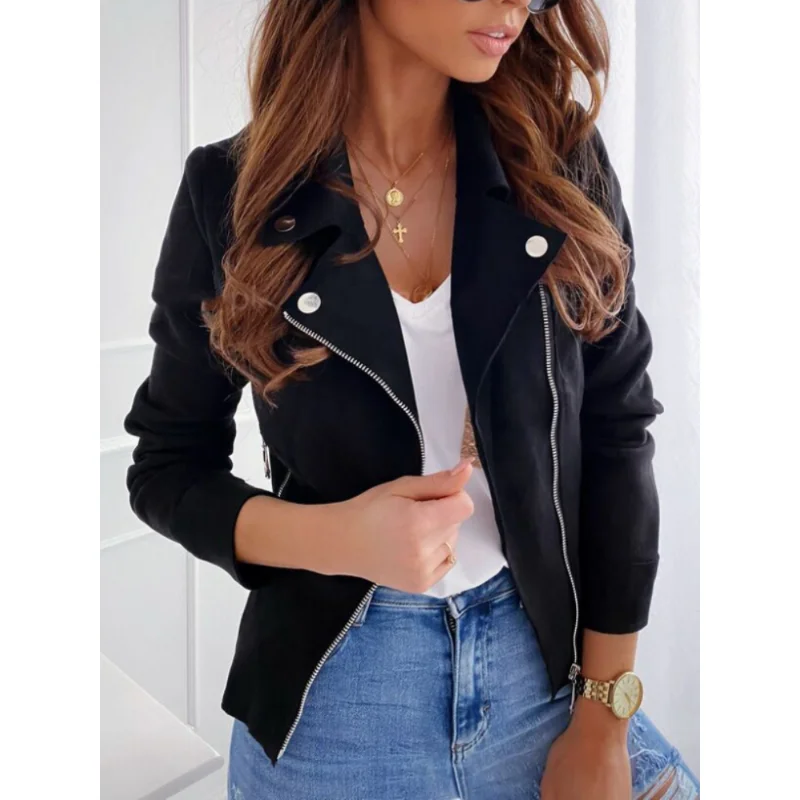 

Винтажная коричневая облегающая Офисная Женская джинсовая куртка, женский короткий облегающий Новый однотонный маленький костюм на молни...