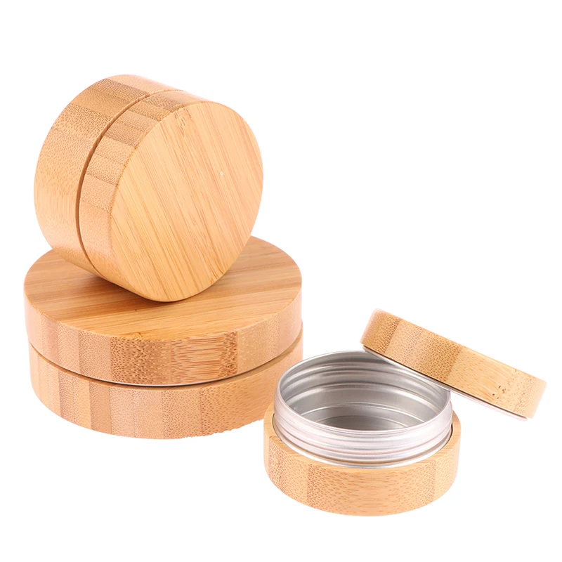 

1PC 30g 50g 100g Bamboo Bottle Cream Jar Nail Art Cream Refillable Cosmetic Makeup Container Bottle Storage Travel Split Box