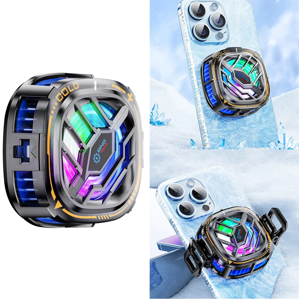 Трехскоростной Регулируемый Магнитный Кулер Для Телефона RGB Светодиодный