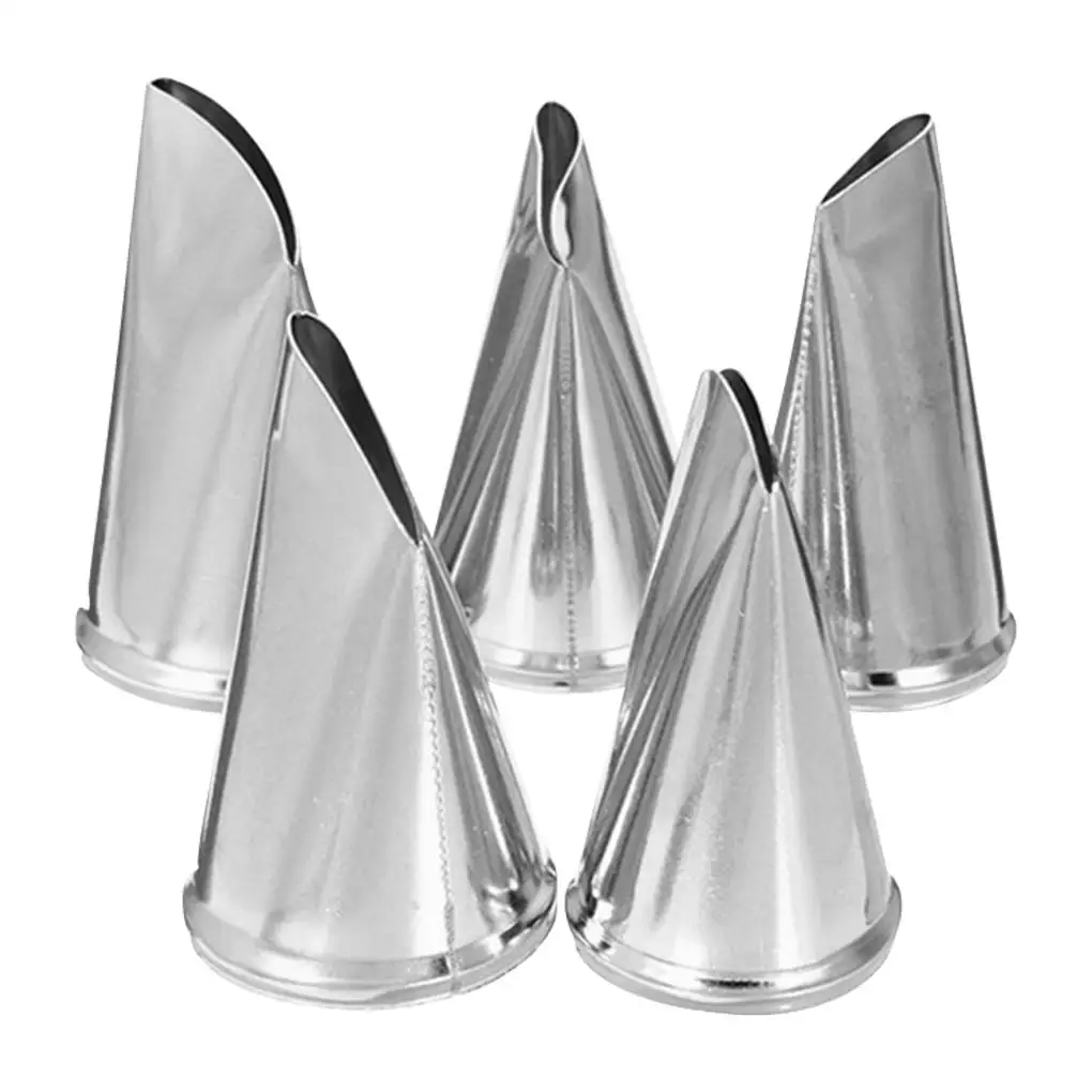 

5pcs Rose Piping Tip Set Stainless Steel Petal Cupcake Nozzle Cake Decorating Supplies Kit Cake Tools