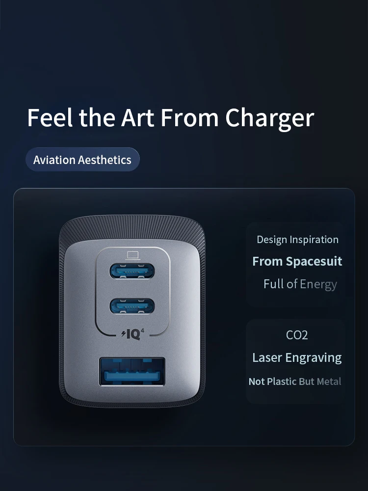 Anker 737 120 Вт Зарядное устройство GaN с 3 портами для iPhone / 12/13