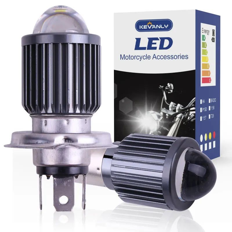 H4 Светодиодные Лампы Для Фар Мотоцикла 3570 CSP С Белыми Линзами Противотуманные