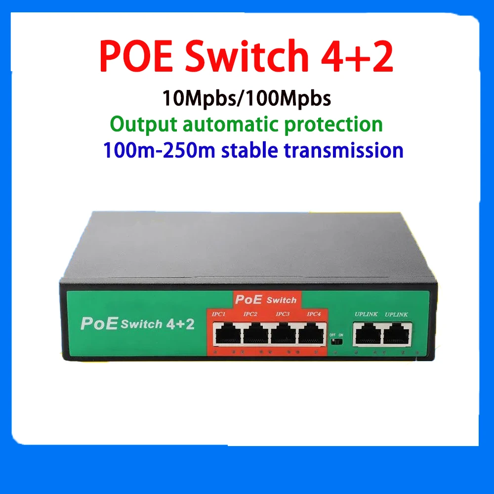 POE Switch 8Port/4Port 100MPS/8 PoE +2 Uplinks IEEE802.3af/at 120W Built-in Power for IP Camera 4Port/8Port option enlarge