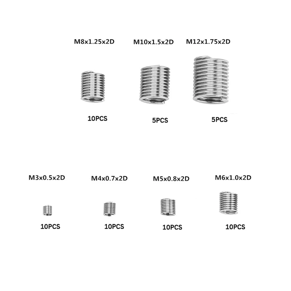 60 шт. M3-M12 304 комплект для ремонта проволочной резьбы винт спиральная проволока