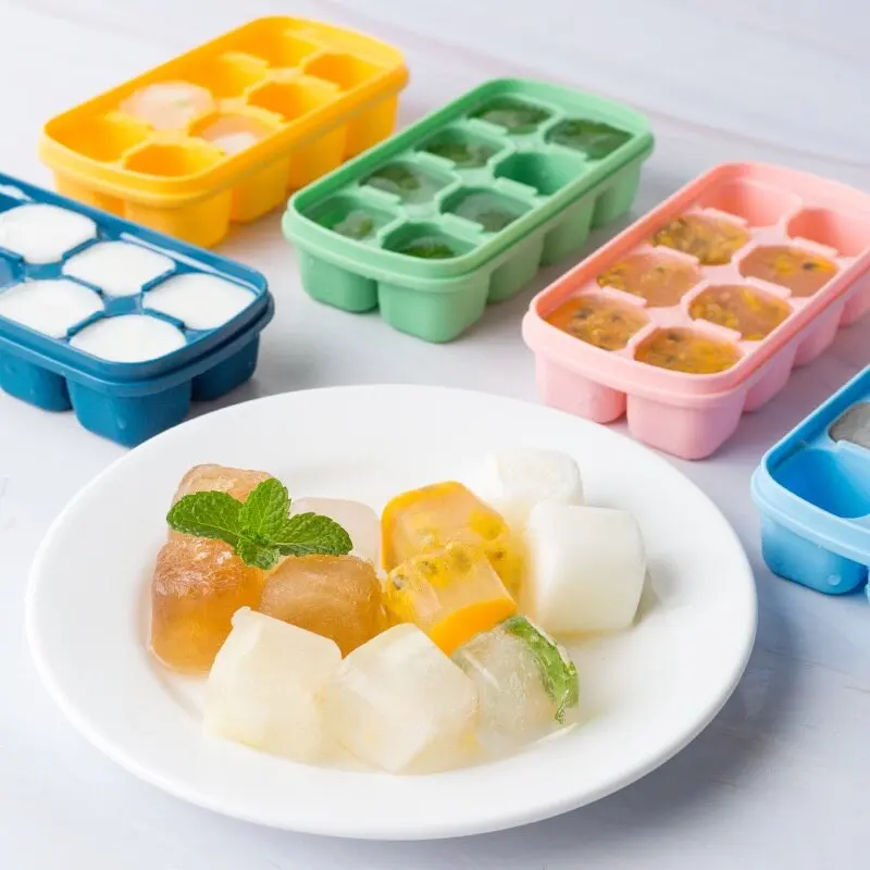 

Силиконовая форма для льда с 8 ячейками, форма для льда с крышкой, льдогенератор пищевого класса