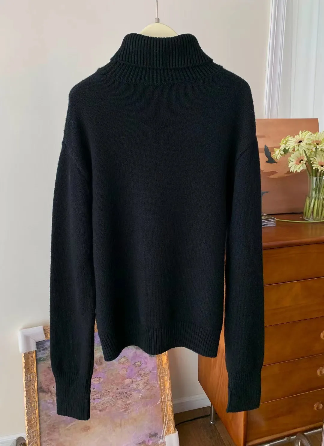 Новинка весна-осень 2024 новый однотонный Свободный Повседневный свитер с высоким