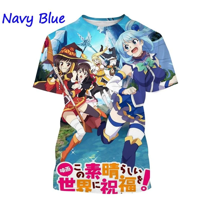 

Konosuba Creative 3d Printed T-shirt Anime Theme Character Print Short-sleeved Men And Women Boys Girls Comfortable T-shirt Tops