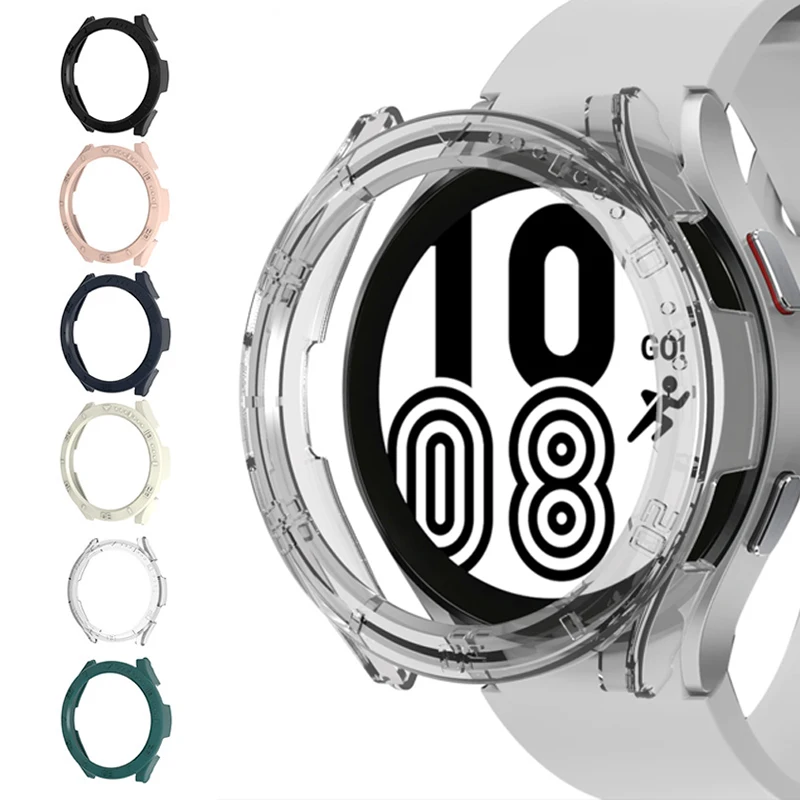 

Hard Edge Frame Shell Glass Screen Protector Bezel Ring Case For Samsung Galaxy Watch 4 40mm 44mm Watch4 Scale Cover Accessories