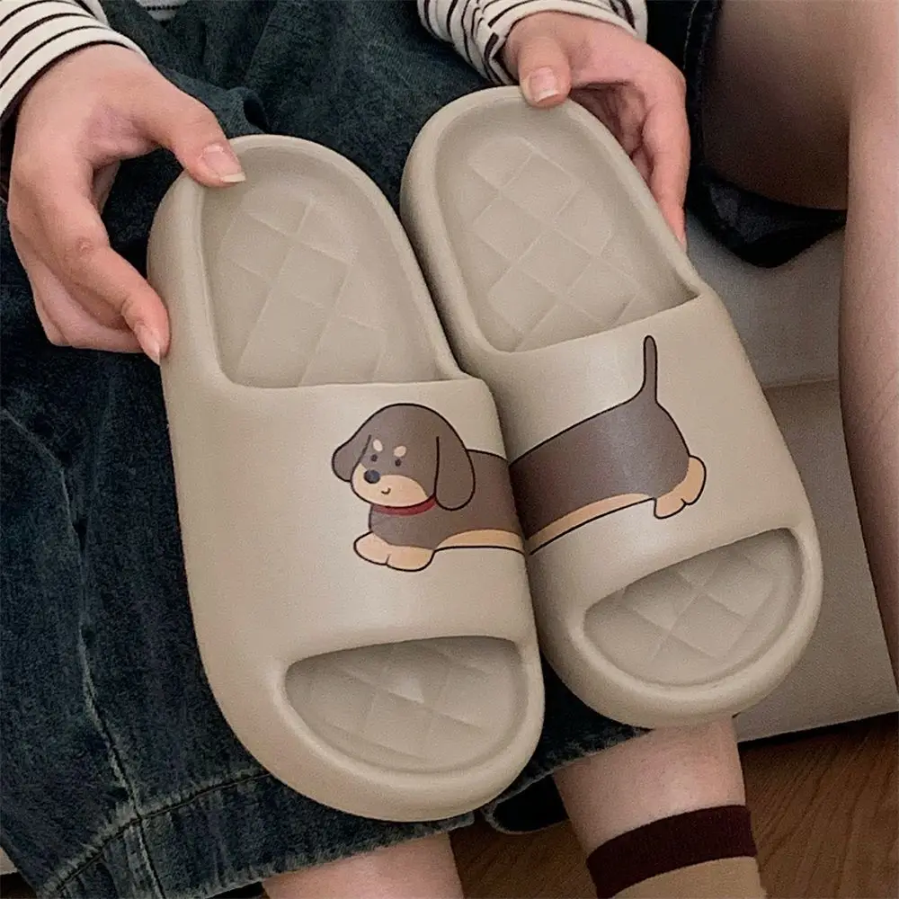Домашние тапочки женские летние пляжные шлепанцы с собакой сандалии из ЭВА