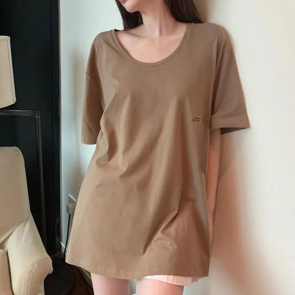 

Chic Summer T-shirt Crew Neck Moisture Wicking Quick Drying Casual Loose Summer Ladies Top