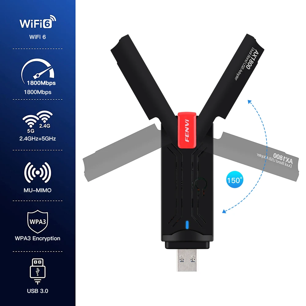 Fenvi Wi-Fi 6 USB адаптер двухдиапазонный AX1800 2 4G/5 ГГц беспроводной Сетевая карта 3 0 WiFi6