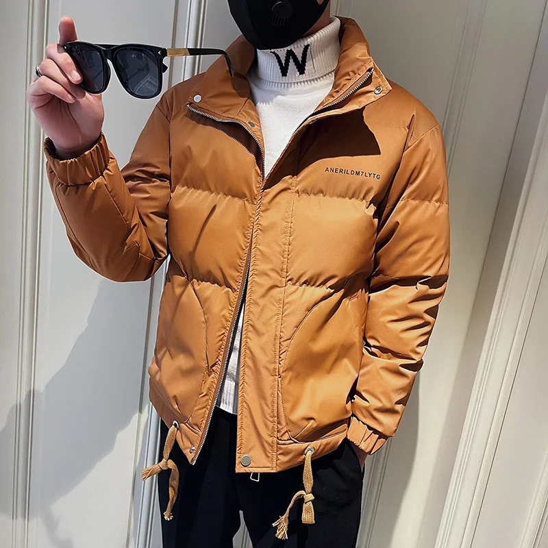 2021 Winter New Thick Hood Coat Men Stand Collar Thicken Baggy Jackets Japanese Brand Classic Warm Outwear Windproof Parka S-3XL