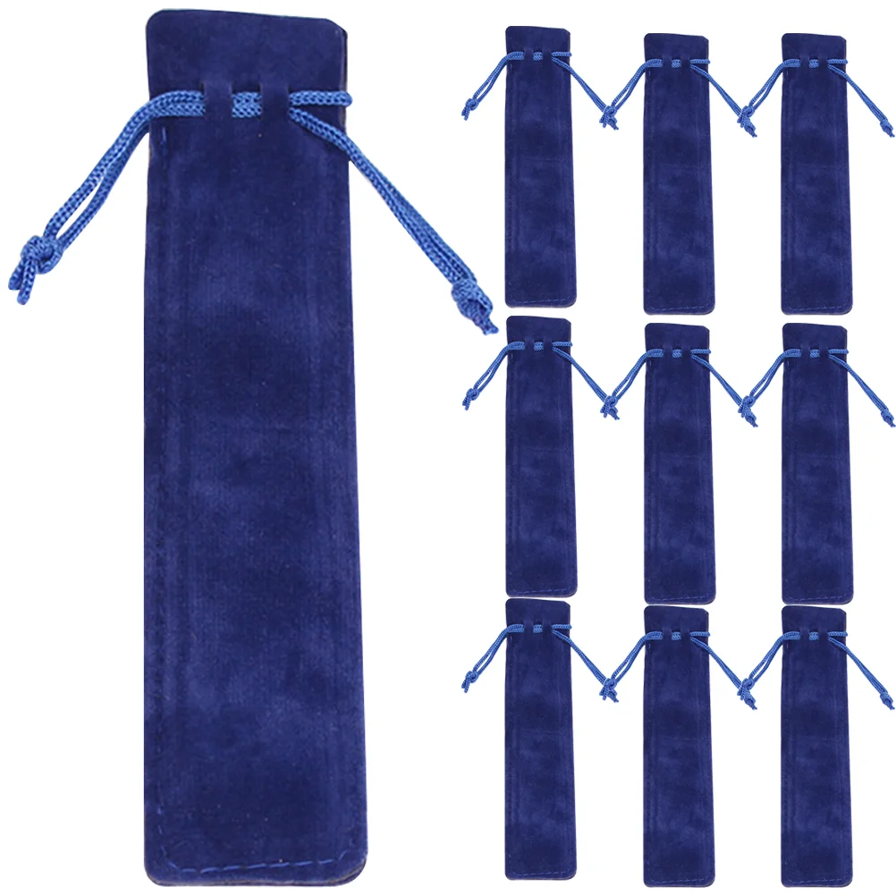 

20 Pcs Flannel Drawstring Case Pens Blue Protective Bags Pouches Packaging Small Business Gift Lint Travel Storage