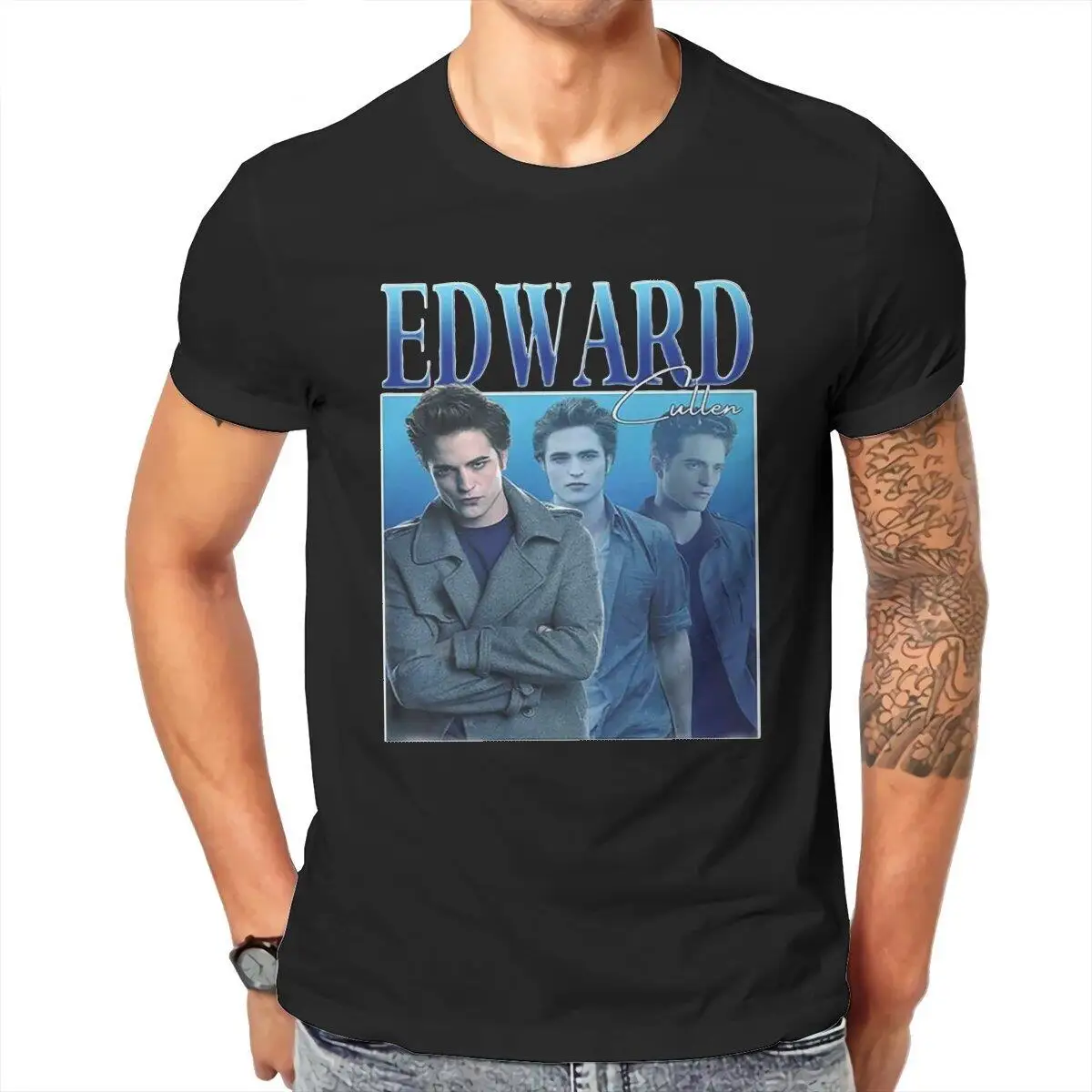 Robert Pattinson  T Shirt for Men Cotton Casual T-Shirt Round Collar Rob Edward Cullen Tees Short Sleeve Clothes Gift Idea