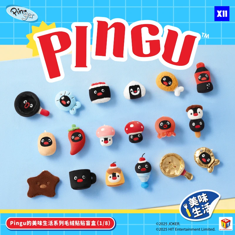 Фото Новая серия Pingu'S Delicious Life, магнитная наклейка, слепая коробка, милый пингвин, украшение для комнаты, подарок, кукла на заказ №2