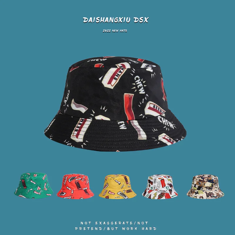 

Korean Fashion Fishing Hats for Women Hip Hop Sports Black Bucket Hat Men Outdoor Leisure Sun Protection Bucket Hats Wholesale