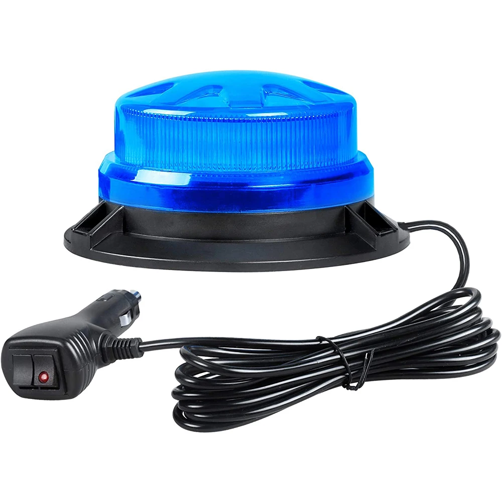 

LED Blue Emergency Strobe Light Magnetic Base Car Roof Flashing Hazard Warning 12V/24V Vehicle Safety Caution Beacon Lamp Yellow