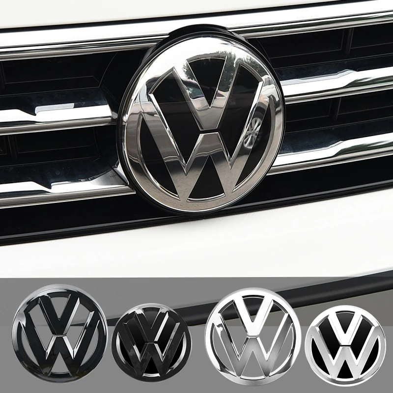 Фото Для VOLKSWAGEN VW: 2 шт. хромированные эмблемы для передней решетки радиатора 137 мм + эмблема на крышку багажника 115 мм, автомобильные эмблемы для Volkswagen VW Go №5