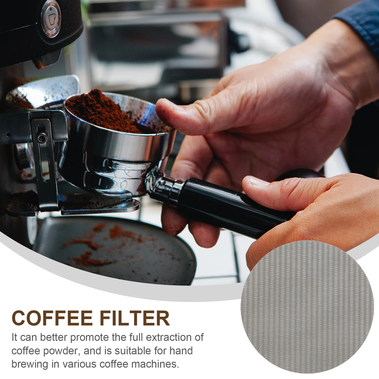 

Screen Espresso Filter Coffee Puck Mesh Machinesintered Fineness Portafilter Parts Barista Hand Tampers Making Plate Reusable