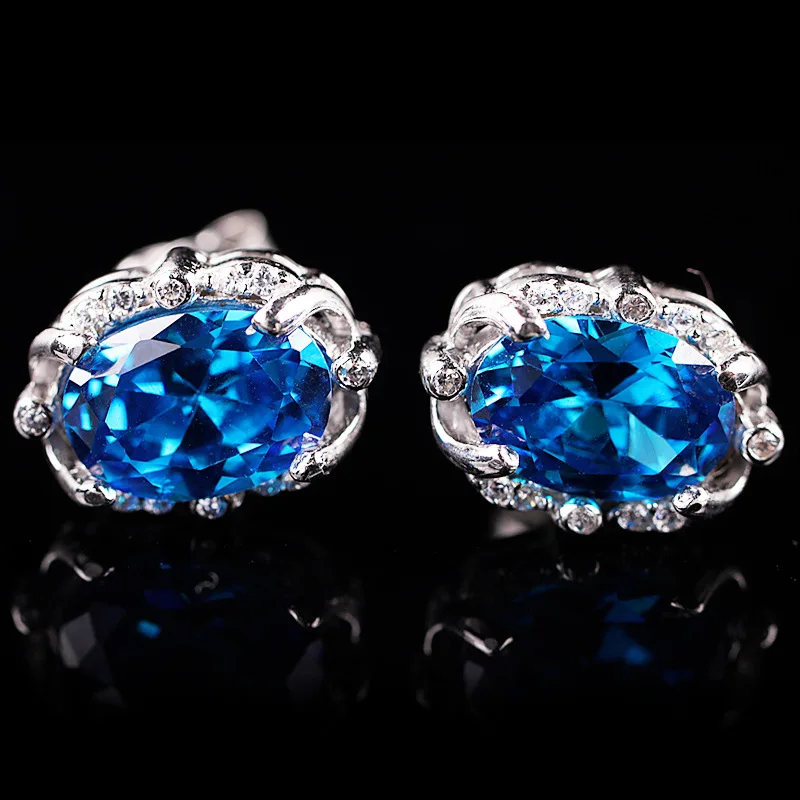 Модные серьги NY модные с морским голубым кристаллом украшения модный бренд