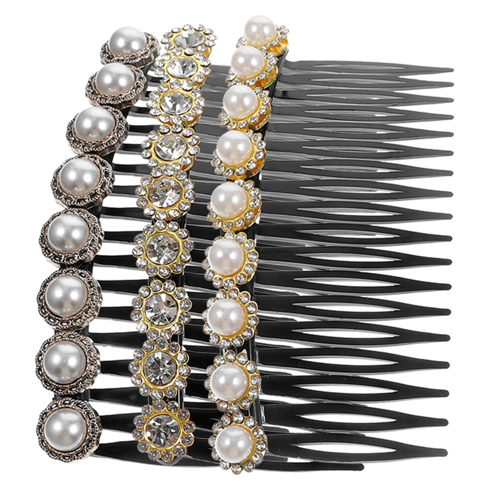 

3 Pcs Pearl Hair Accessory Women Accessories Issue Card Side Comb Plastic Combs Miss