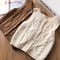 knitted vest girls solid color spring and autumn toddler casuales baby sweater childrens vest jacket korean version kids clothes