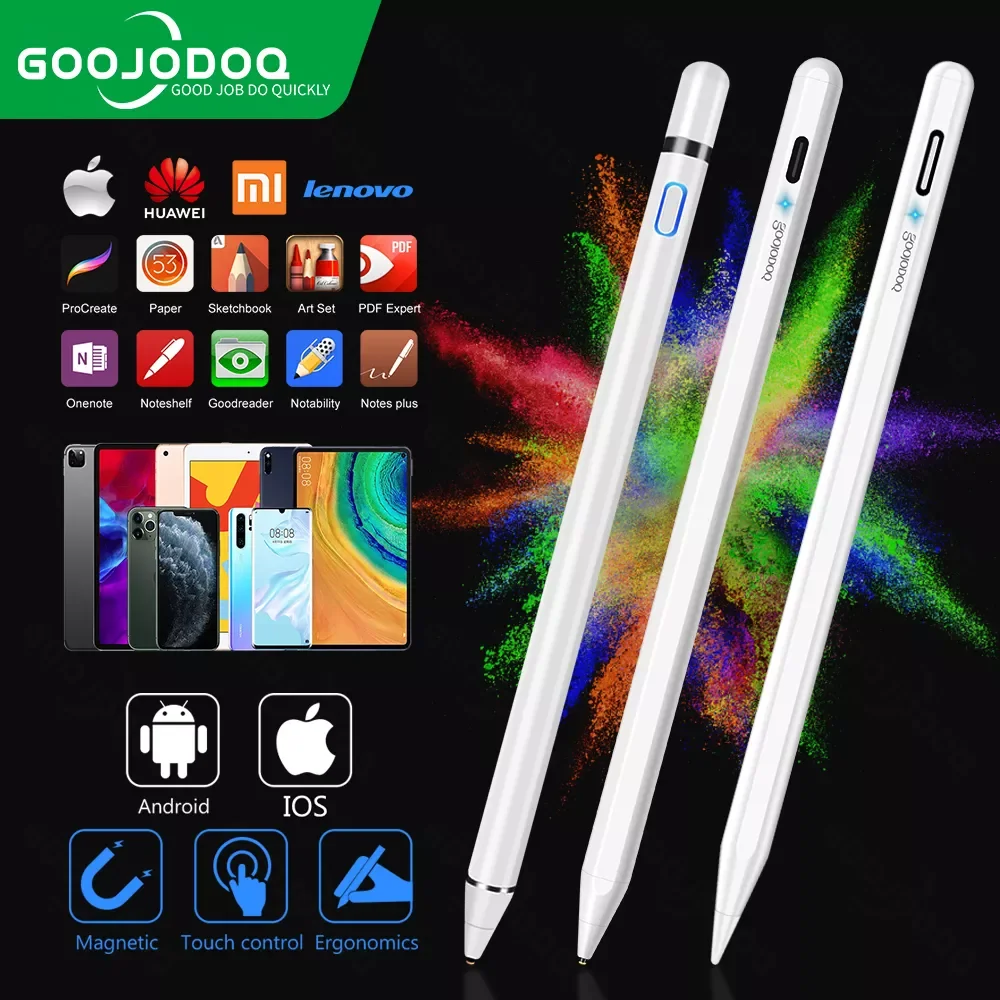 

GOOJODOQ for Apple pencil 1 2 Universal Stylus Pen Pencil for iPad 2021 Air 2 iPad Pro 11 12.9 Pencil Tablet Pen IOS Android