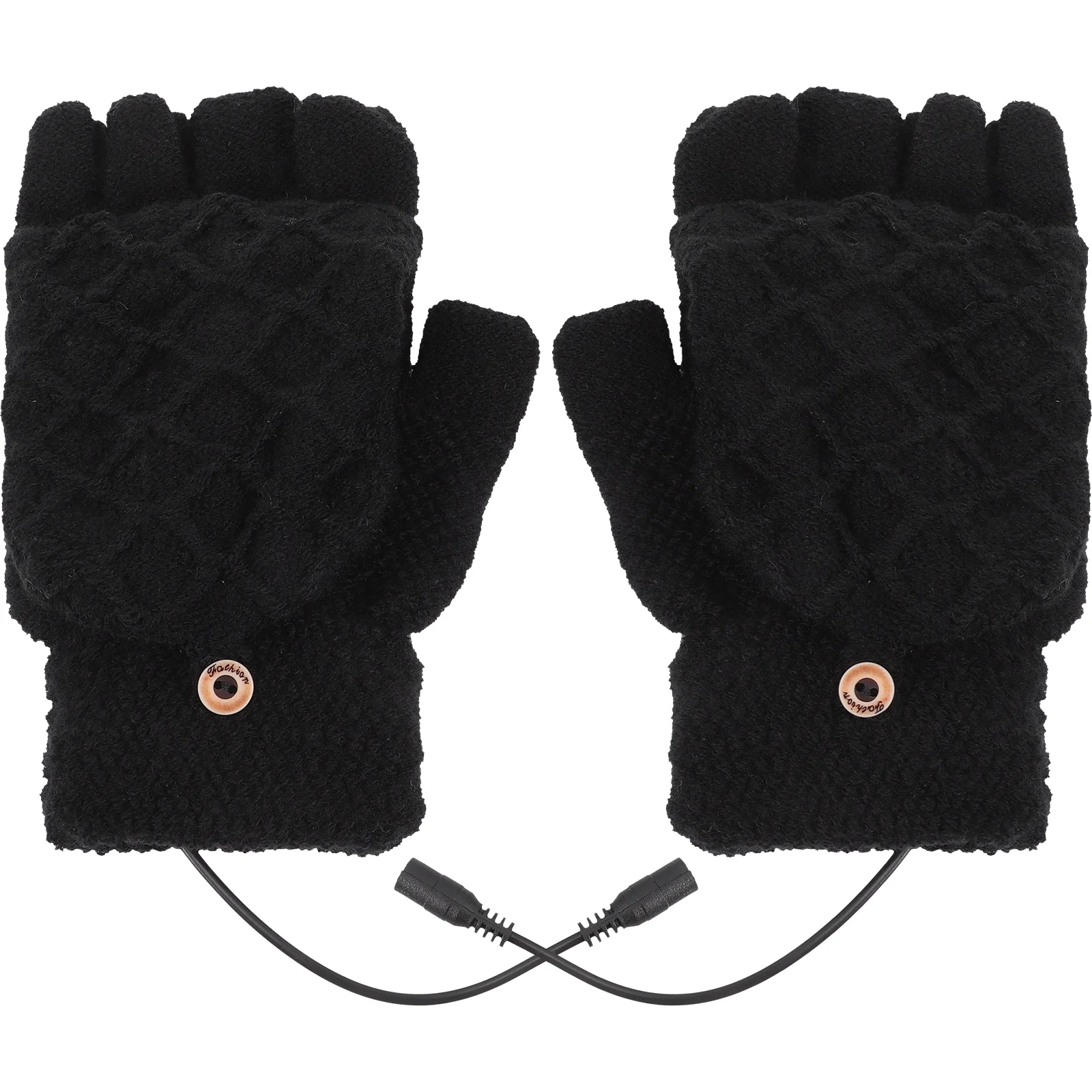 

Gloves Winter Heated Usb Warming Hand Cold Riding Bike Thermal Mitts Half Typing Fingerless Outdoor Mittens Gaming Knit Mitten
