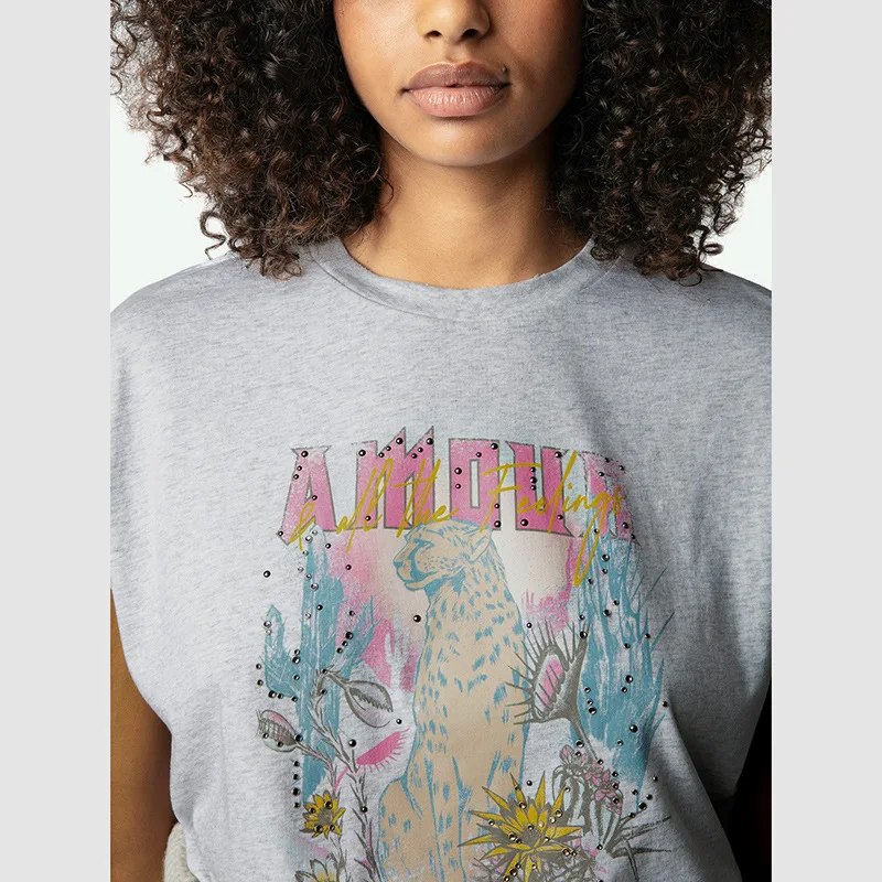 25. Весенняя новая французская ниша ZV с леопардовым принтом и белыми чернилами