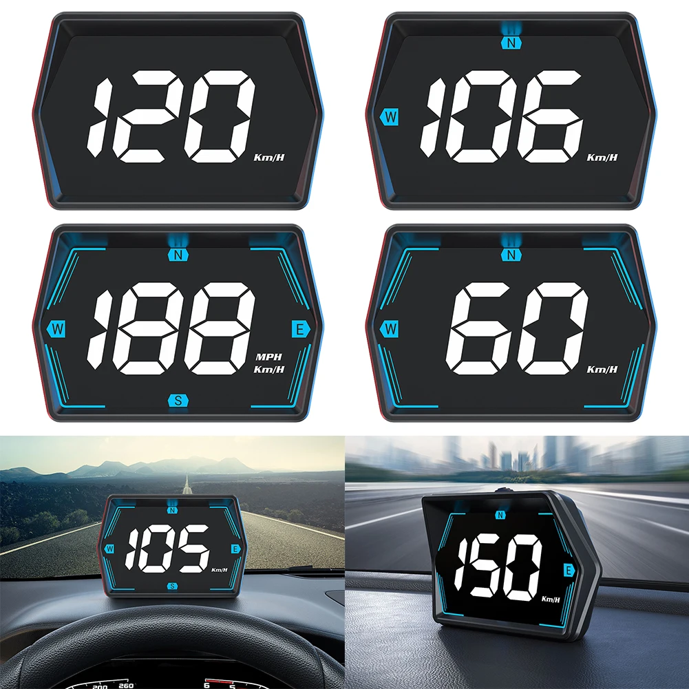 Автомобильный HUD цифровой GPS спидометр проекционный дисплей Mph Kmh сигнализация