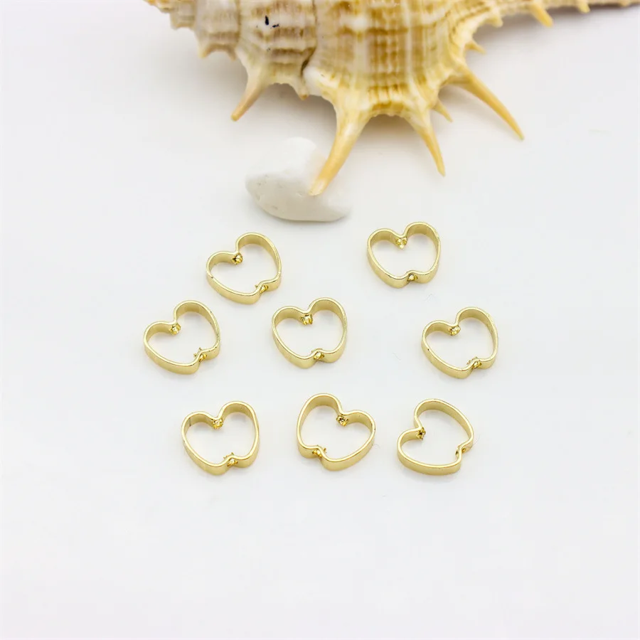50pcs/Lot 8 9.5 10 13mm Geometric Double Hole Spacer Positioning Beads Handmake DIY Making Accessories Connectors for Jewelry