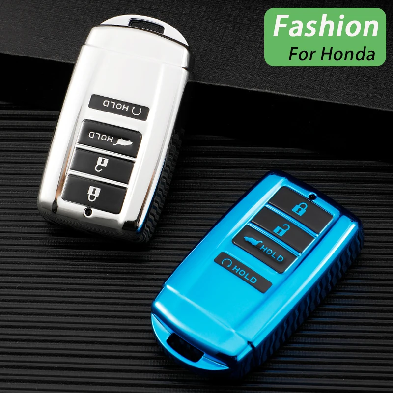 

For Honda Acura RLX MDX CDX TLX-L NSX RDX Soft TPU Car Key Case Cover Shell Fob Key Chains Protector Auto Accessories