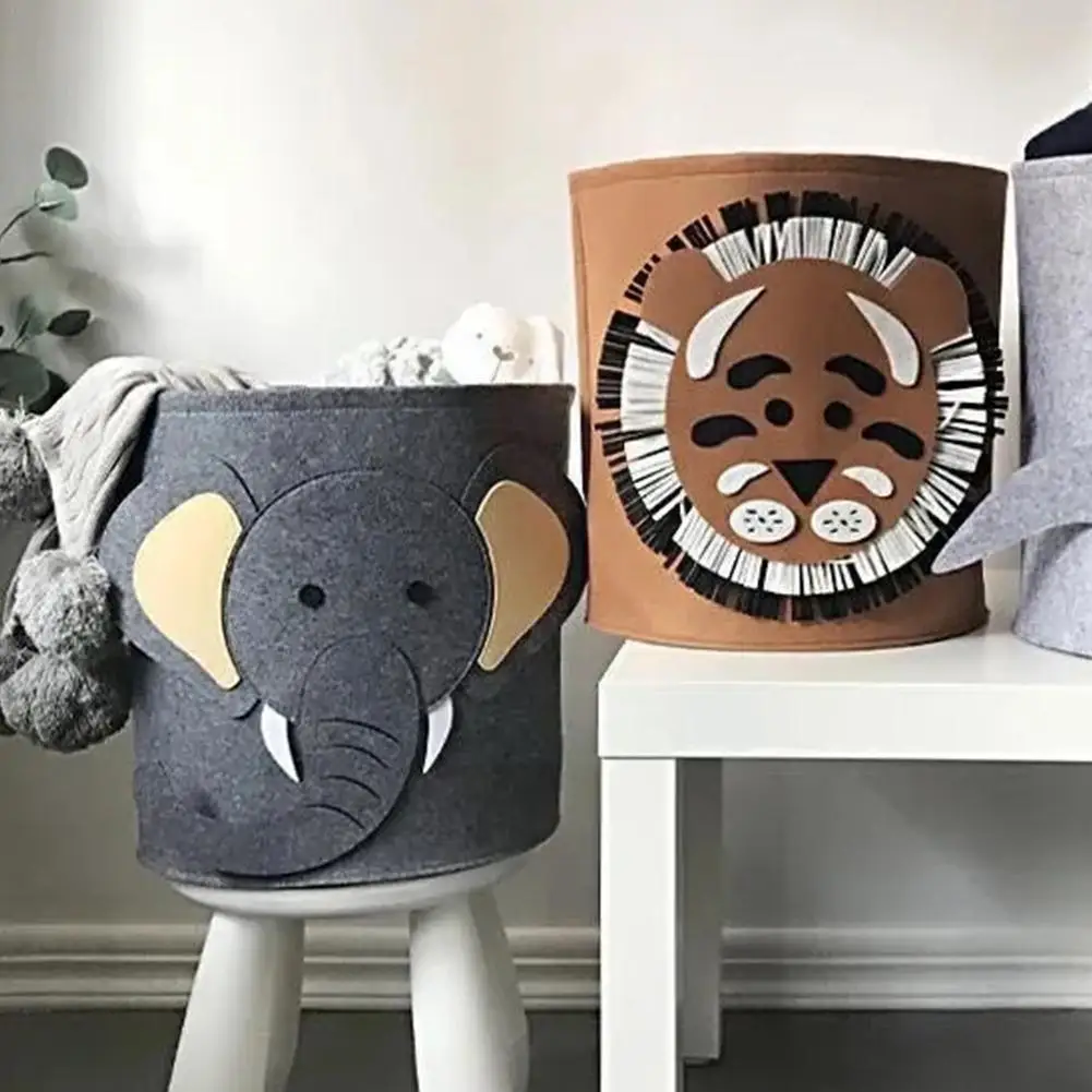 

Felt Animal Storage Basket Bedroom Toys Clothes Shoes Sundries Home Box Basket Folding Cabinet Container Organizer Storage E0x9