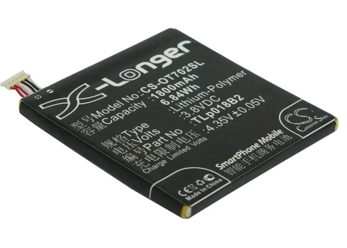 

1800mAh TLp018B2 Аккумулятор для TCL P606 P600 S820 P606T