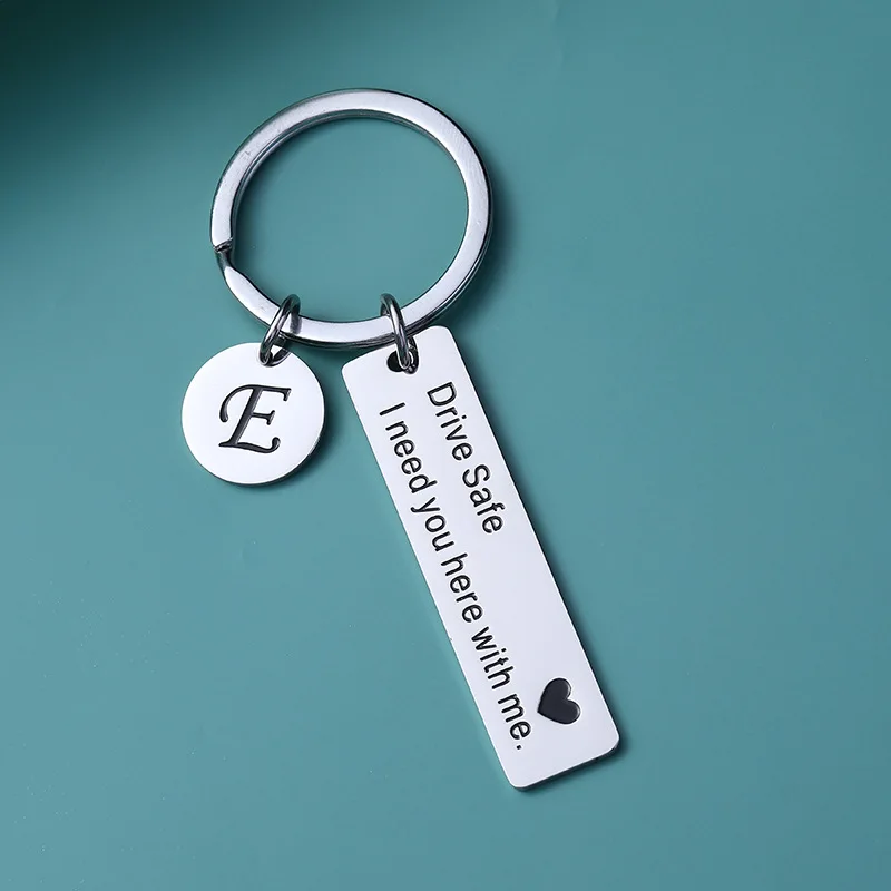 

Hot Drive Safe Keychain A-Z 26 Initials Lettering Men Women Boyfriend Husband Key Chain Birthday Chritsmas Father's Day Gifts