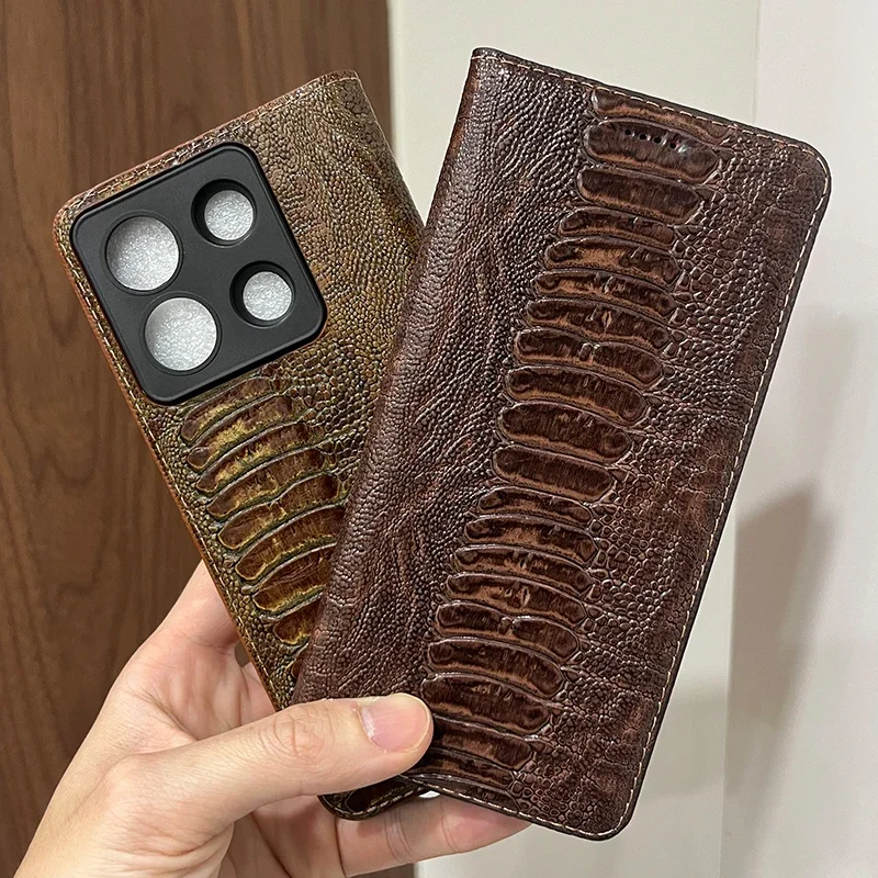 Магнитный чехол-книжка из натуральной кожи для poko Poco X6 X5 X4 Pro Neo чехол телефона PocoX6