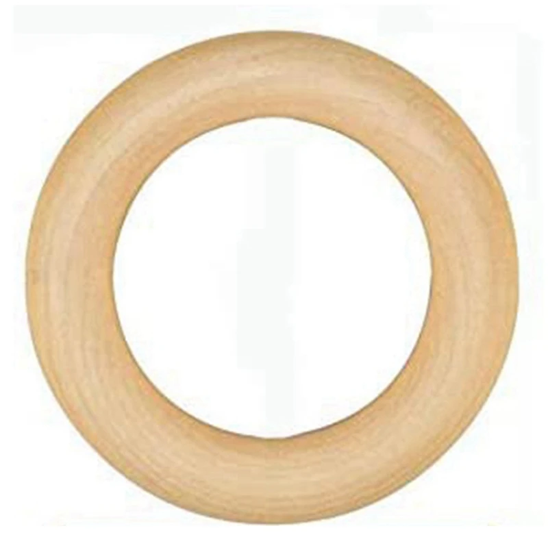 

50 Pcs Natural Wood Rings 70Mm Unfinished Macrame Wooden Ring Wood Circles For DIY Craft Ring Pendant Jewelry Making