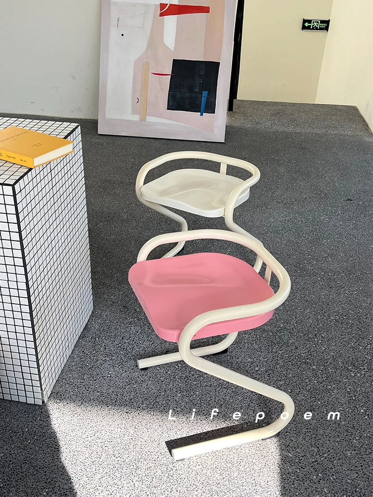 

Mid-Ancient Color Cream Dining Chair Small Apartment Korean Coffee Shop Photography Base Coffee Shop Chair