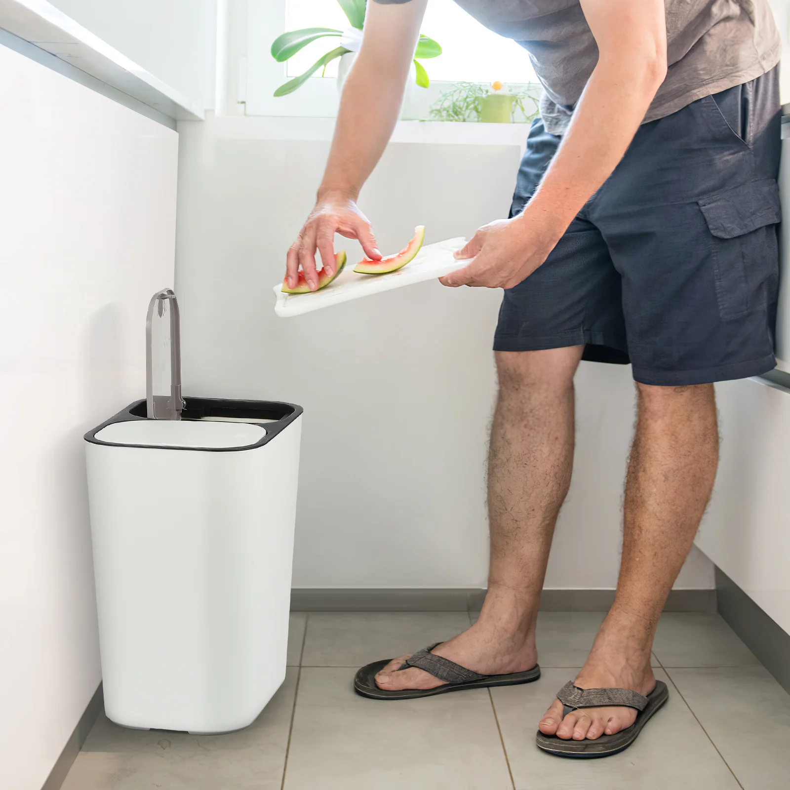 Двойной мусорный бак двойное отделение для сухой и влажной среды ящик мусора