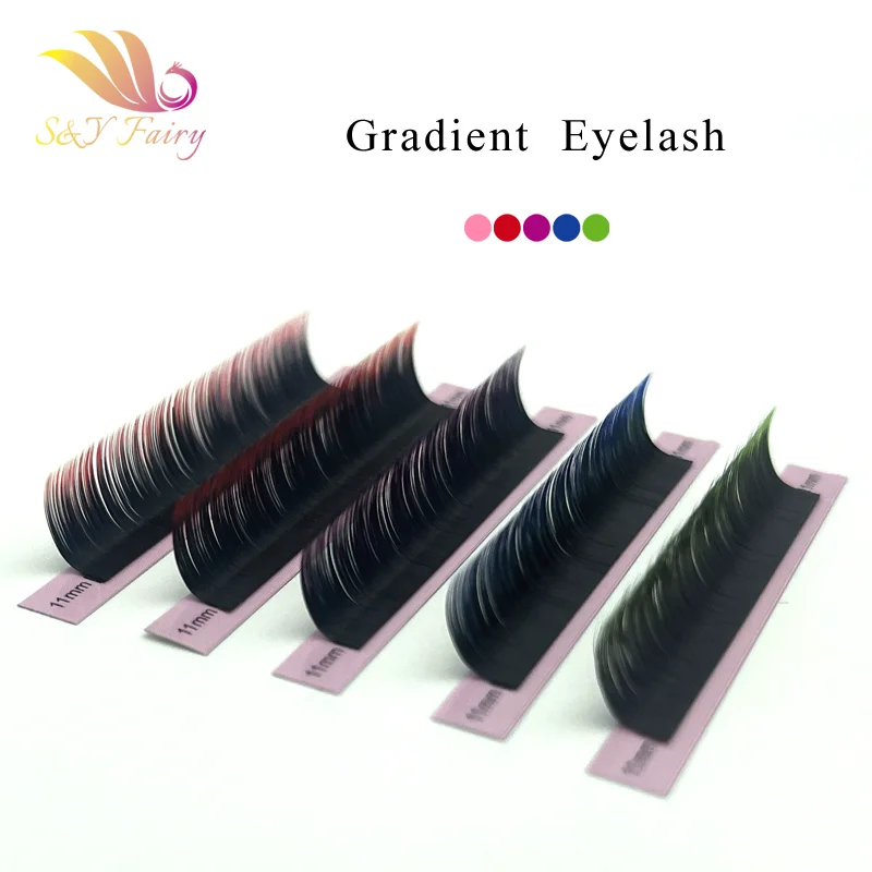 

S&YFairy 16Rows Two Tone Ombre Colored Individual Classic Eyelashes High Quality Faux Mink False Eyelash Natural Soft Makeup