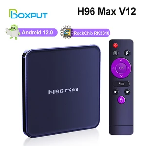 H96 MAX V12 RK3318 Smart TV Box Android 12  4K 2.4G/5G  Dual Wifi BT4.0 Media player 2G 4G 100M 16G 32G 64G Set top box
