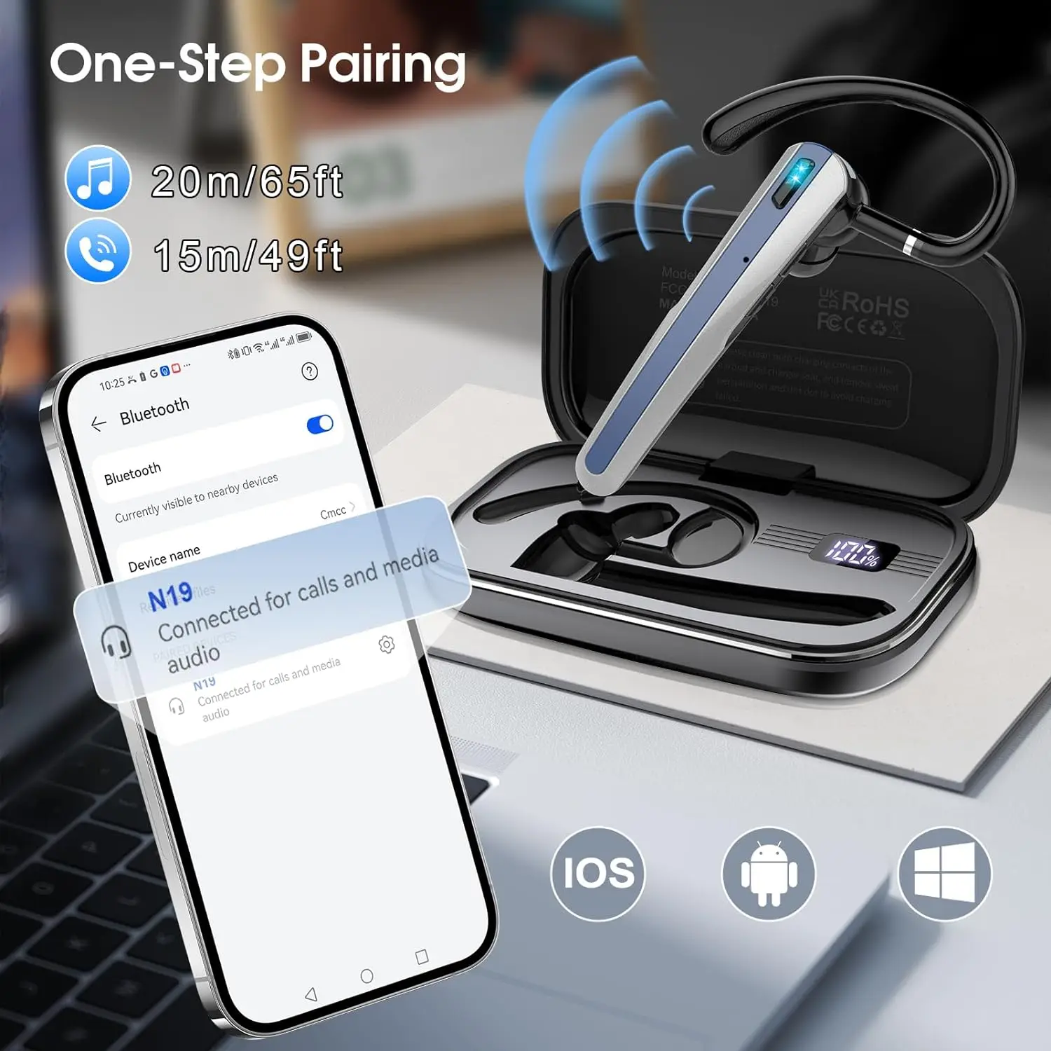 Bluetooth V5.3 гарнитура беспроводные наушники с громкой связью музыкальные