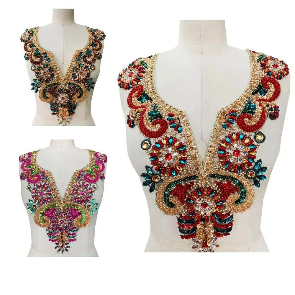 

Тяжелые Промышленные бусины для ногтей, Блестящий Стразы, вышитый многоцветный кружевной аппликационный костюм, Производительность одежда аксессуары для шитья