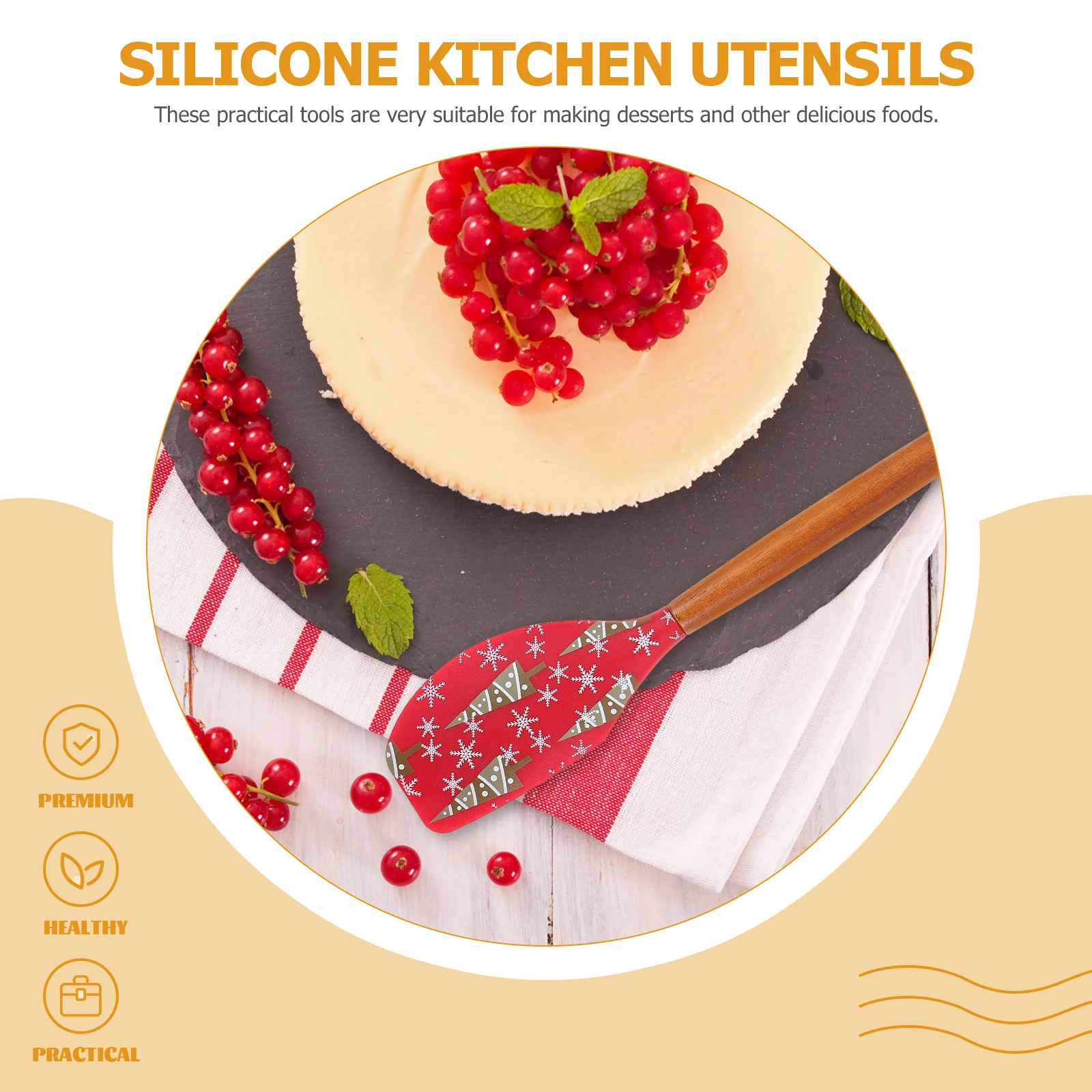 

2pcs Kitchen Silicone Spatula Kitchen Spatula Spatulas Scraper for House Kitchen Indoor