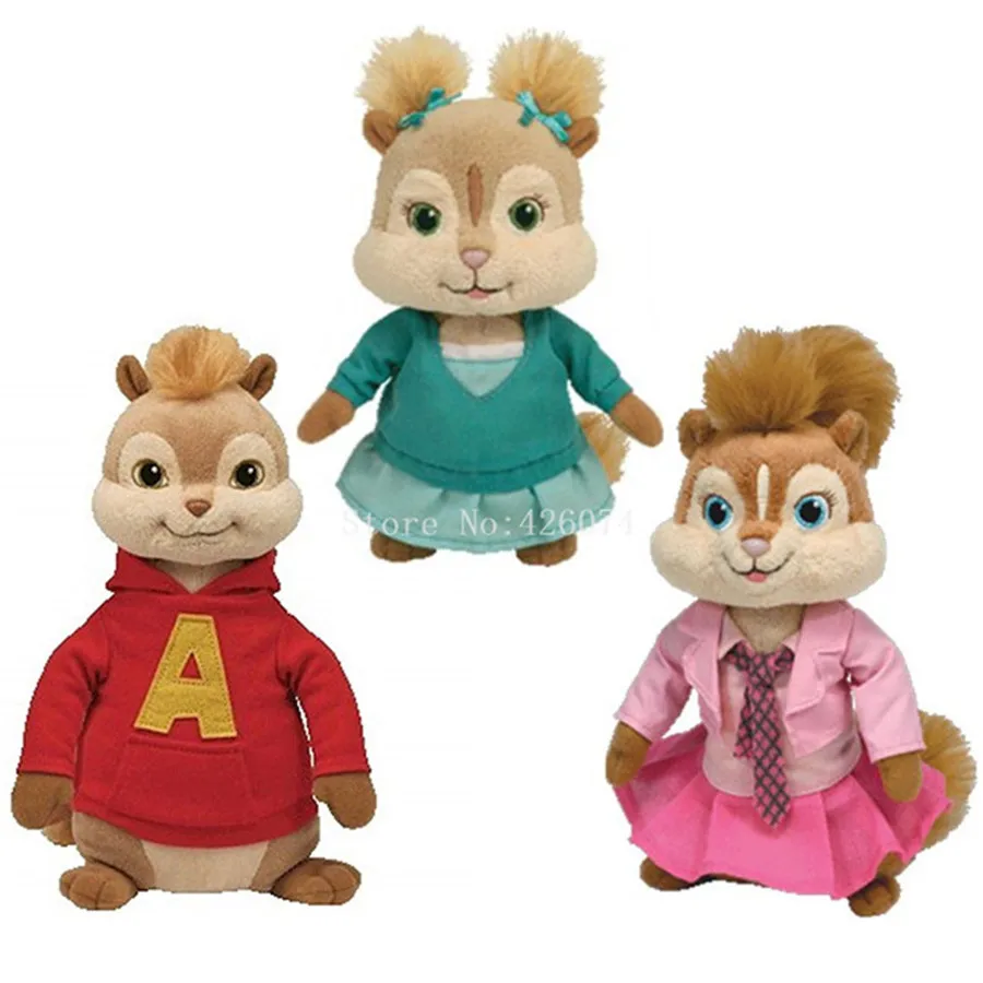 Peluches de Alvin y las ardillas para niños, juguetes de animales de peluche para niños de 15CM
