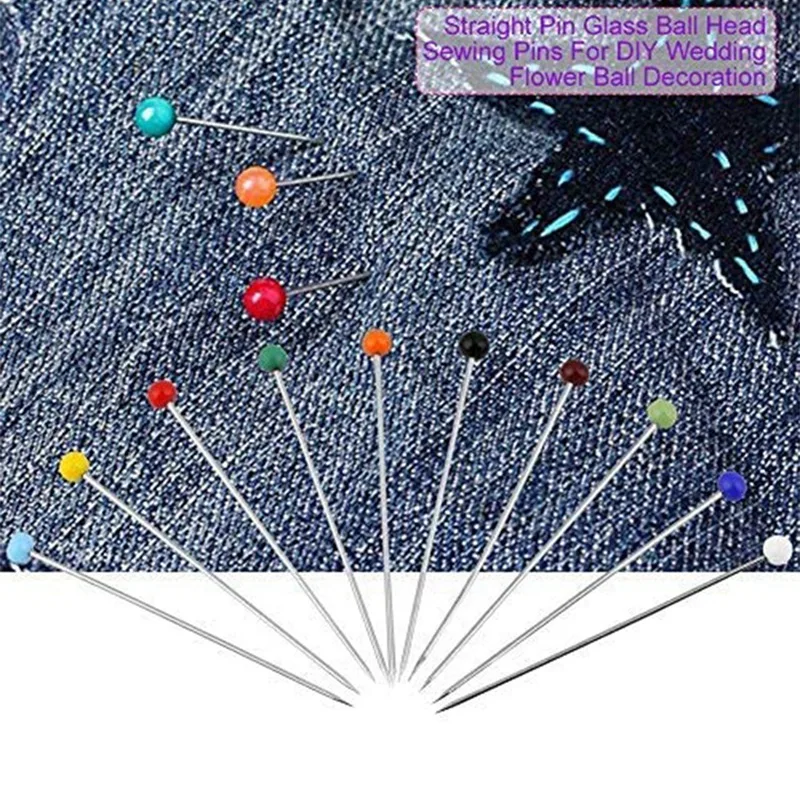 1000 шт. длинные разноцветные булавки для швов и рулетки шитья квилтинга