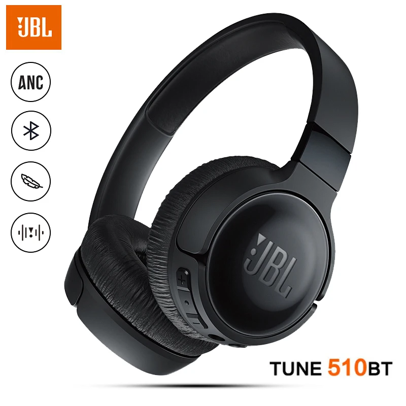 

Оригинальные беспроводные Bluetooth-наушники JBL T510BT, Спортивная игровая гарнитура с глубокими басами и микрофоном, складные наушники с шумопода...