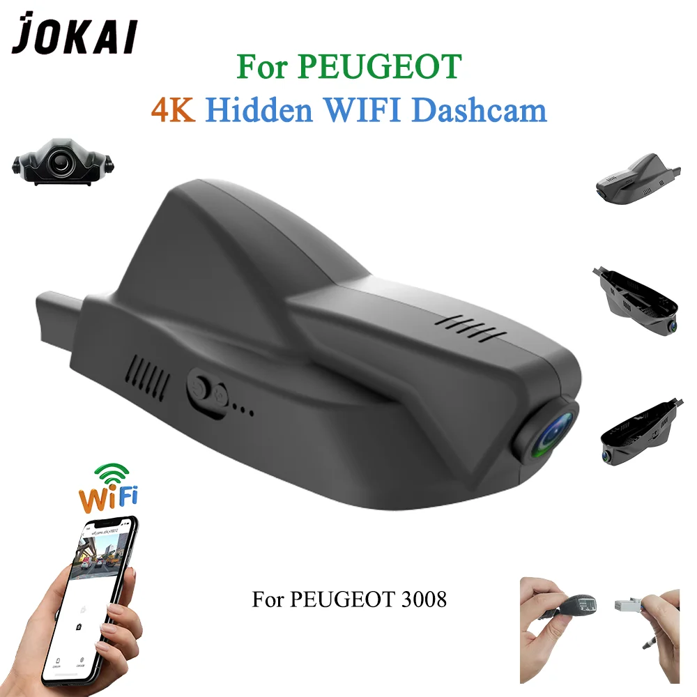 For PEUGEOT 3008 2009-2022 Front and Rear 4K Dash Cam for Car Camera Recorder Dashcam WIFI Car Dvr Recording Devices Accessories
