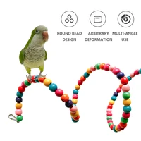 colorful bird parrot toys parakeet spiral swing stand holder small pet birds creative beads ladder bird cage accessoires oiseaux